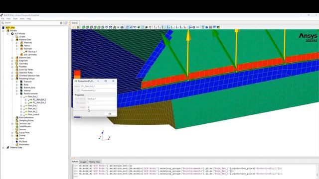 Composite modeling of a boat transom in Ansys Composite Prep (ACP) смотреть онлайн