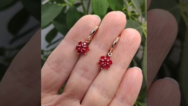 Красные серёжки, замок-конго, Xuping 20 BYN Доставка по БЕЛАРУСИ смотреть онлайн