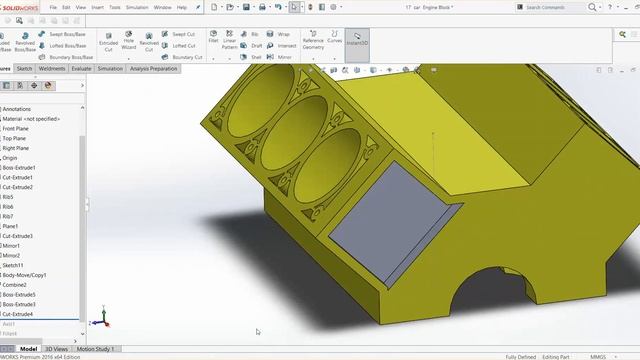 17.2 car Engine Block Modification Solidworks 2016 смотреть онлайн
