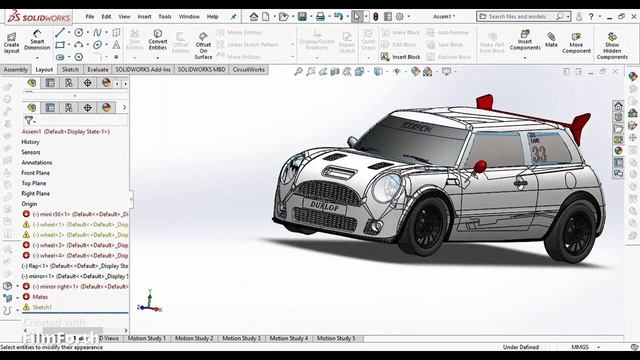 Rendering of Car model in SOLIDWORKS | CAD Rendering | Render in SOLIDWORKS | Rendering of 3D Model смотреть онлайн