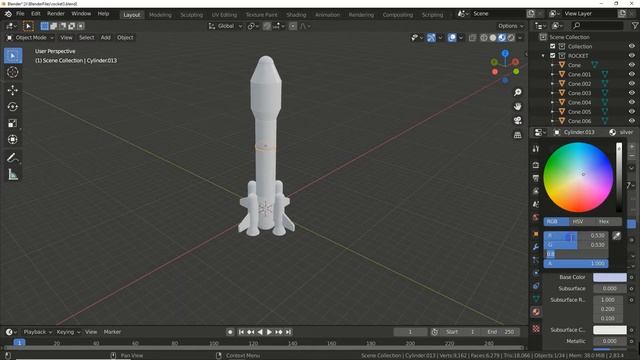 3D Rocket model with blender 2.8 смотреть онлайн