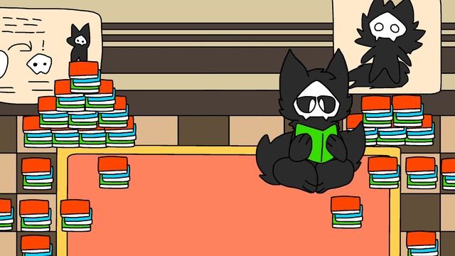 Puro in the library (changed animation)