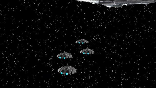 Cylon Raiders Returning to Their Base Ship смотреть онлайн