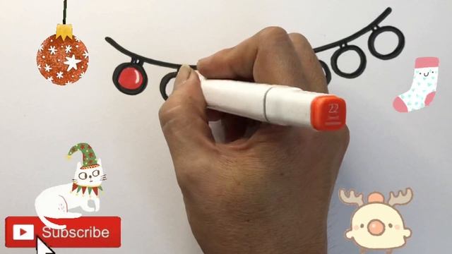 How To Draw Christmas Tree Lamp | Merry Christmas | Easy Drawing смотреть онлайн