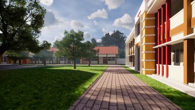 SMK Master Plan Design Drawing School Designs Using 3D Sketchup Images Looks Realistic смотреть онлайн