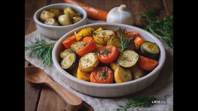 ✳️ Очень аппетитное блюдо - запечённые овощи в чесночном маринаде!