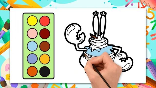 Learn how to draw and color Mr krab смотреть онлайн