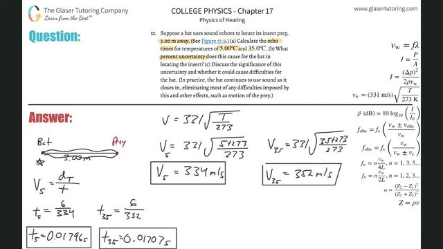 17.11 | Suppose a bat uses sound echoes to locate its insect prey, 3.00 m away. (See Figure 17.9.) смотреть онлайн