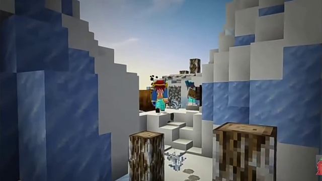 разбудил снежного человека одном блоке оекне в Майнкрафт реакция на эдисен перец