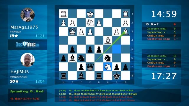 Chess Game Analysis: MarAga1975 - HAJIMUS : 0-1 (By ChessFriends.com) смотреть онлайн