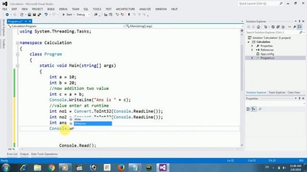 convert int value with c# | calculation using C# | string to int c# | c sharp tutorial | c# tutoria