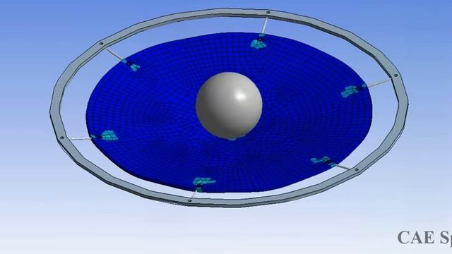 ANSYS WB Structural Analysis - Trampoline Structure - Drop Effects on Trampoline. смотреть онлайн