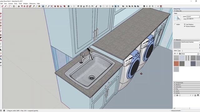 Modeling Interiors in SketchUp - Laundry Room Part 3 - Materials and Background смотреть онлайн
