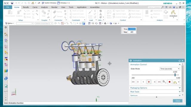 Siemens NX 11 Car engine 3D animation смотреть онлайн