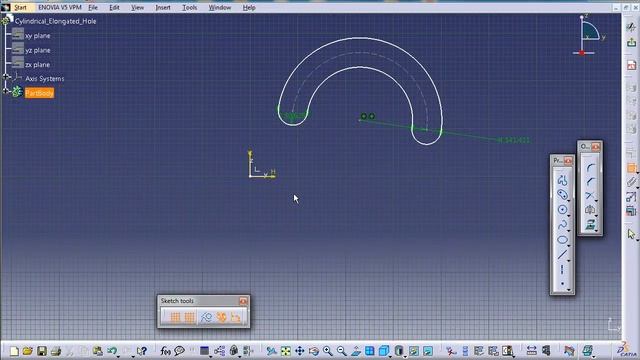 CATIA V5 Sketching Tutorial 5 - Cylindrical Elongated Hole смотреть онлайн