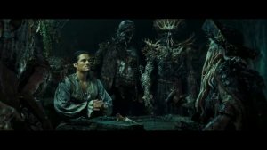 кадр из фильма Пираты Карибского моря - игра в кости с Дейви Джонсом