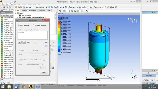 Ansys Polyflow BlowMolding Tutorial 3 (Results) смотреть онлайн