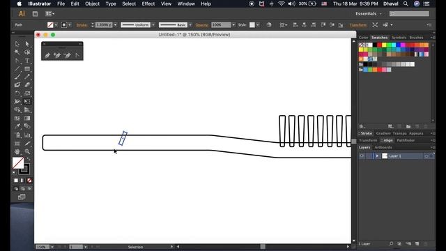 ToothBrush Vector In Illustrator CS6