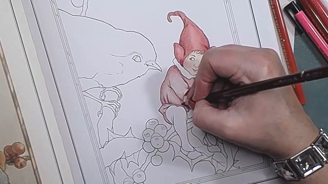 Holbein pencils inThe Enchanting Christmas coloring book смотреть онлайн