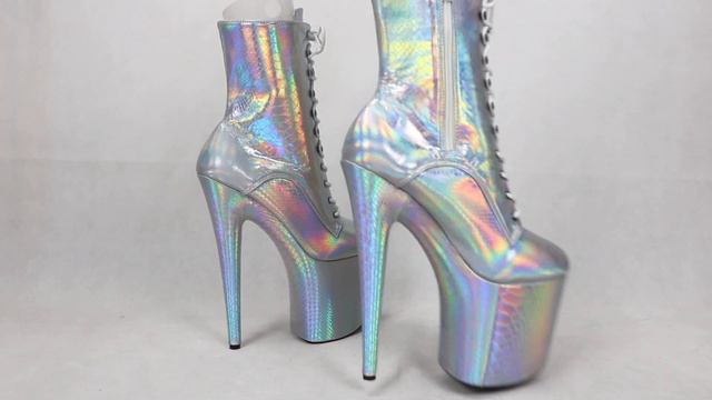 Sorbern Laser Silver Snake Women Boots For Pole Dance High Heels 6