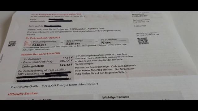 Германия. Получили счёт за газ 2022. Сколько нам тысяч евро доплачивать ? Мы в шоке ! Не ожидали. смотреть онлайн