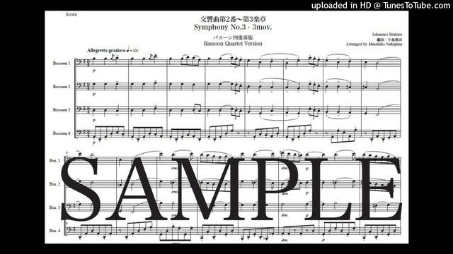 ブラームス「交響曲第2番〜第3楽章」バスーン四重奏版（編曲：中島雅彦）