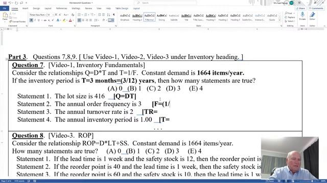 BANA 3000-E02, Homework #4, Inventory, Spring 2021