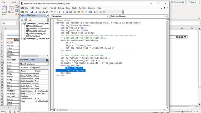 How To Create Floating Cells In Excel