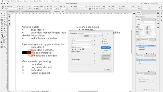 GREP in de praktijk #4: Word bullets in InDesign zoeken en veranderen смотреть онлайн