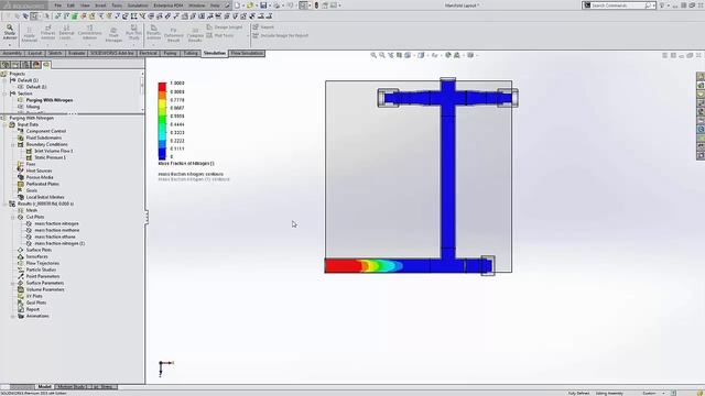 SOLIDWORKS - Flow Simulation, Flow in a Piping System смотреть онлайн