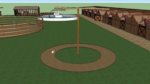 Modelo Establo Para 20 Equinos En SketchUp. смотреть онлайн