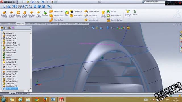 Solidworks Tutorial # 14 BMW M6 with Solidworks part 18 / 23 смотреть онлайн