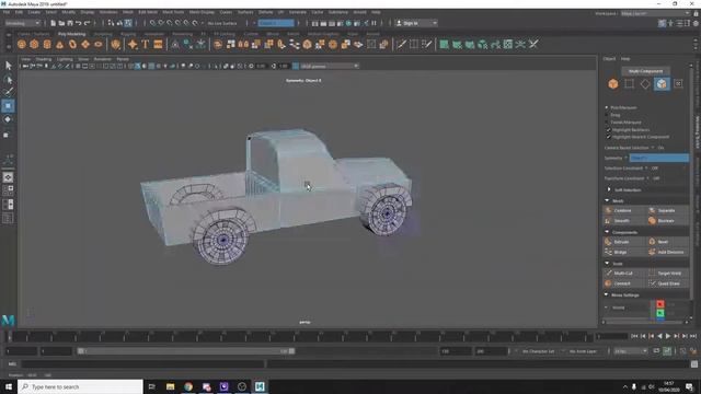 Autodesk MAYA 2019 : Simple Lowpoly Car Timelapse 3D Modelling смотреть онлайн