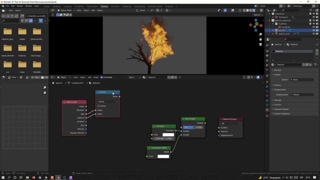 Tree On Burning Tutorial Blender and Hitfilm смотреть онлайн