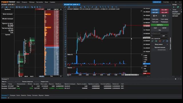 Трговля в TigerTrade через симулятор)