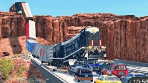 Беглый ад │ Эпическая погоня на поезде и авария - Beamng.drive