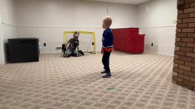 Amazing Knee Hockey Mini Stick Goals From A 4 Year Old!