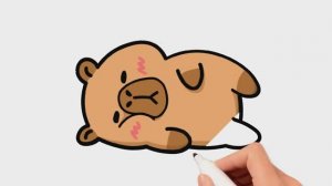 Как легко нарисовать кавайную  уникальную капибару