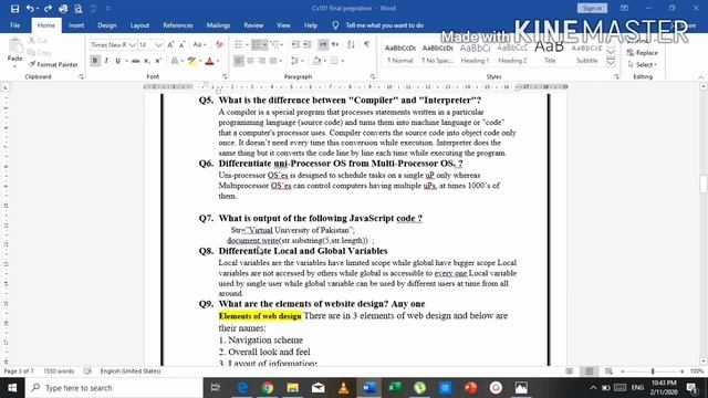 CS101 30 most important questions for final terms 2020 || Full preparation in 1 file смотреть онлайн