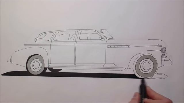 Realistic Car Drawing - 1941 Buick Limited Series 90 - Time Lapse смотреть онлайн