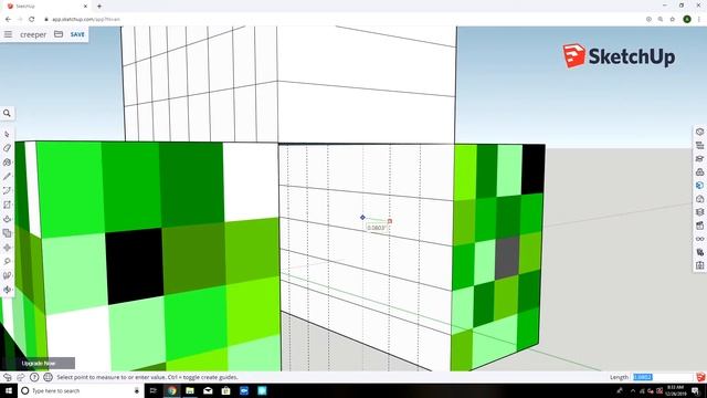 How to model Minecraft creeper on Sketchup Online смотреть онлайн