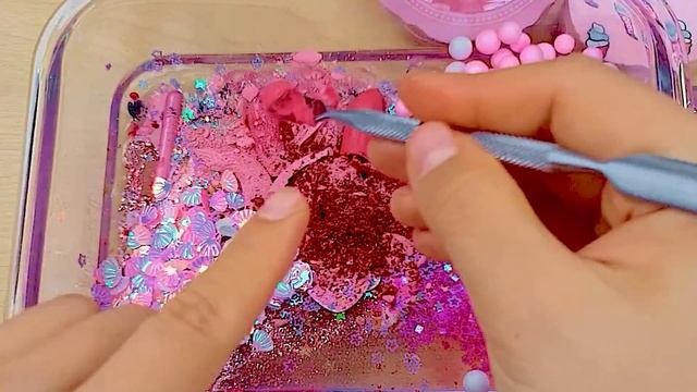 Mixing ”Pink🎀” Makeup Eyeshadow, Lipstick Into Slime! Satisfying Slime ASMR Video #18