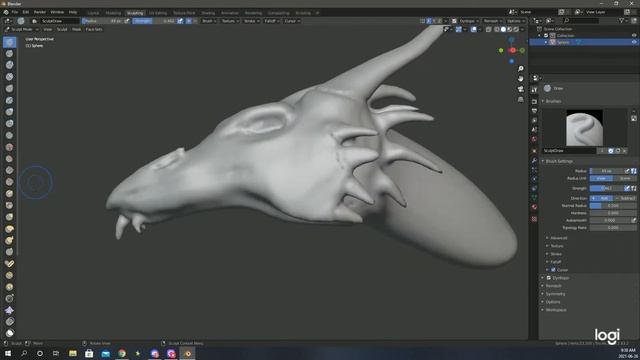 Dragon Head in Blender 2.92 | Sculpting смотреть онлайн