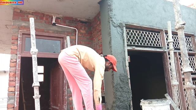 Plastering Pillar_ Bricks Compound Wall 2in1 Pillar Plastering with cement mixer Speed plastering смотреть онлайн