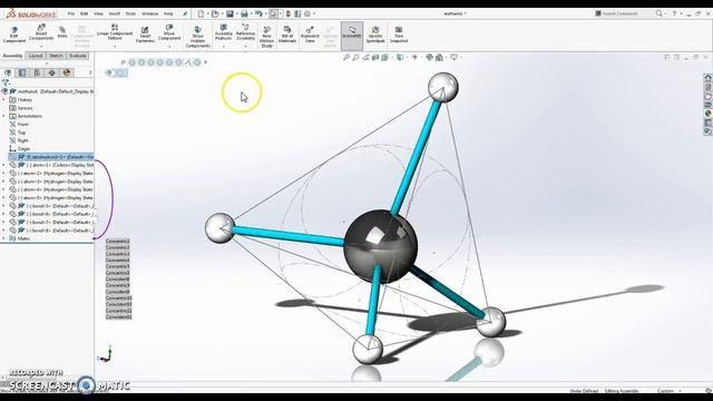 Methane Molecule With Solidworks