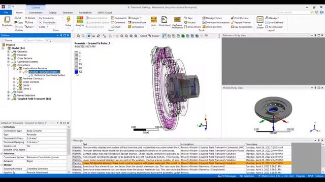 Thermo-Structural Analysis of a Brake Using Ansys Mechanical - Lesson 3, Part 1 смотреть онлайн