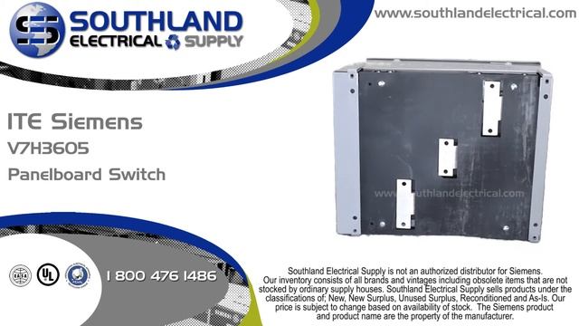 Siemens, V7H3605, 400 Amp, 600 Volt, 3 Pole, Fused, Panelboard Switch смотреть онлайн
