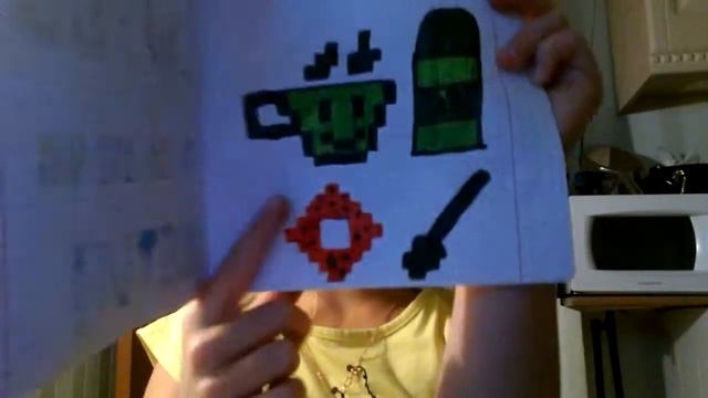 обзор на мои рисунки по клеточкам :)