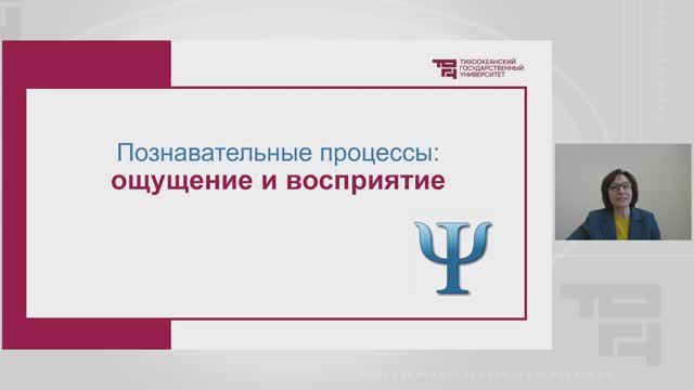 Познавательные процессы: ощущение и восприятие | Лектор - Сушко Наталья Геннадьевна