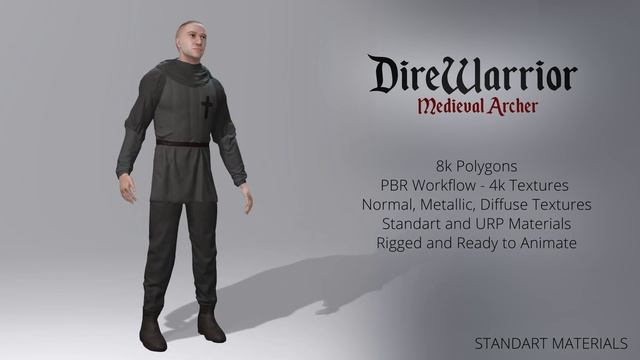 DireWarrior Unity Game Model PBR and URP смотреть онлайн